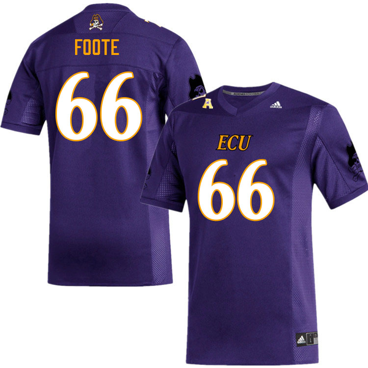 Men #66 Isaiah Foote ECU Pirates College Football Jerseys Sale-Purple - Click Image to Close